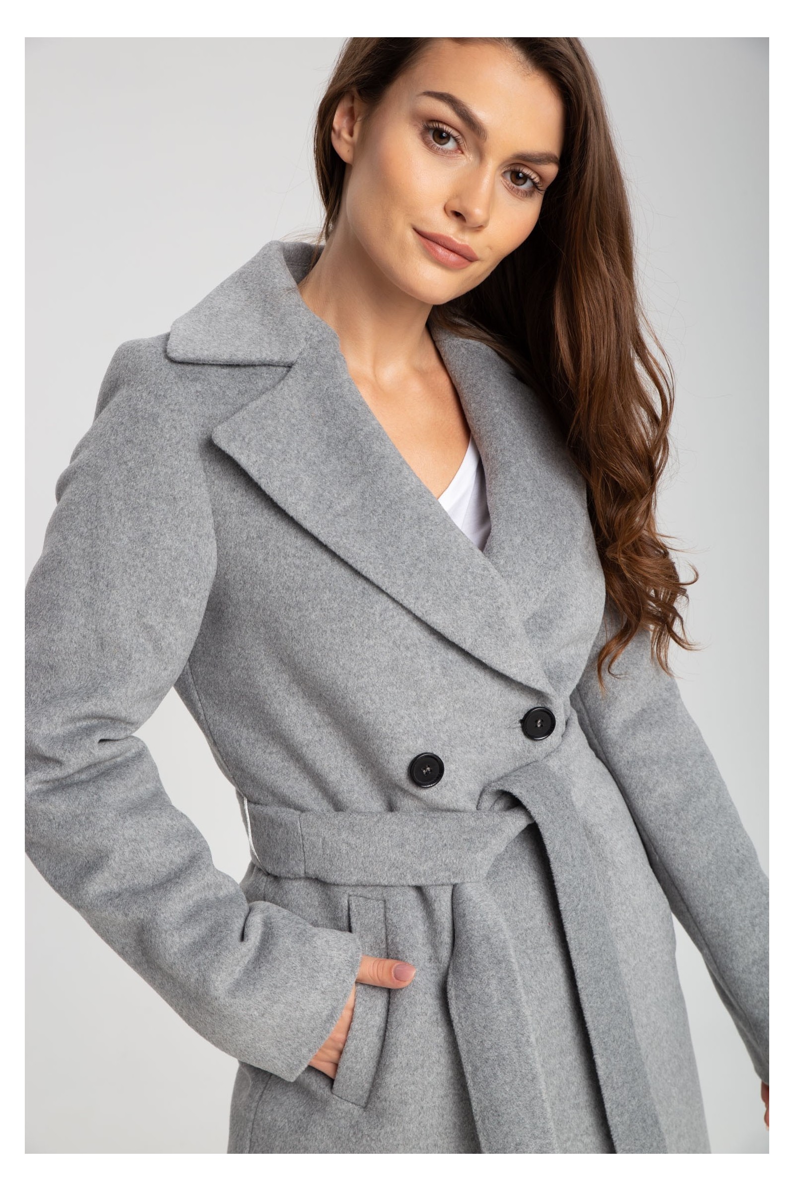 Elegancki, Długi Płaszcz Damski