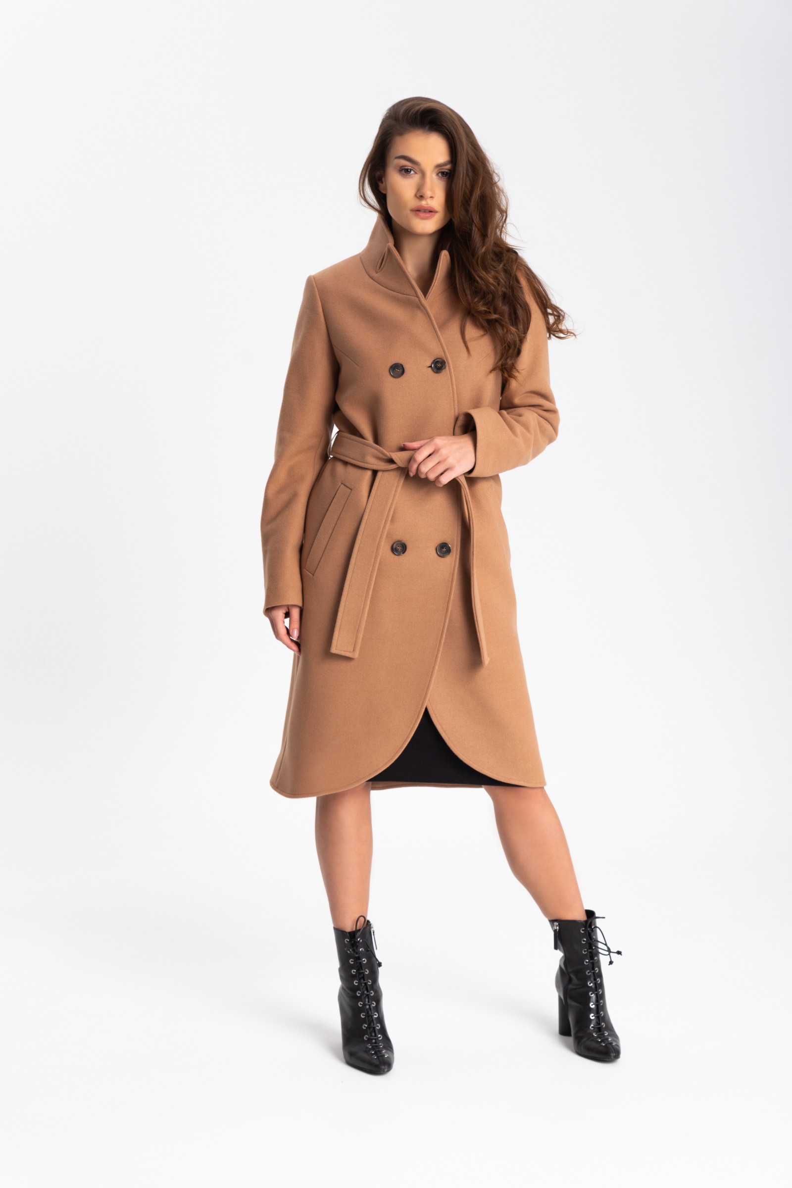 Elegancki, Długi Płaszcz Damski