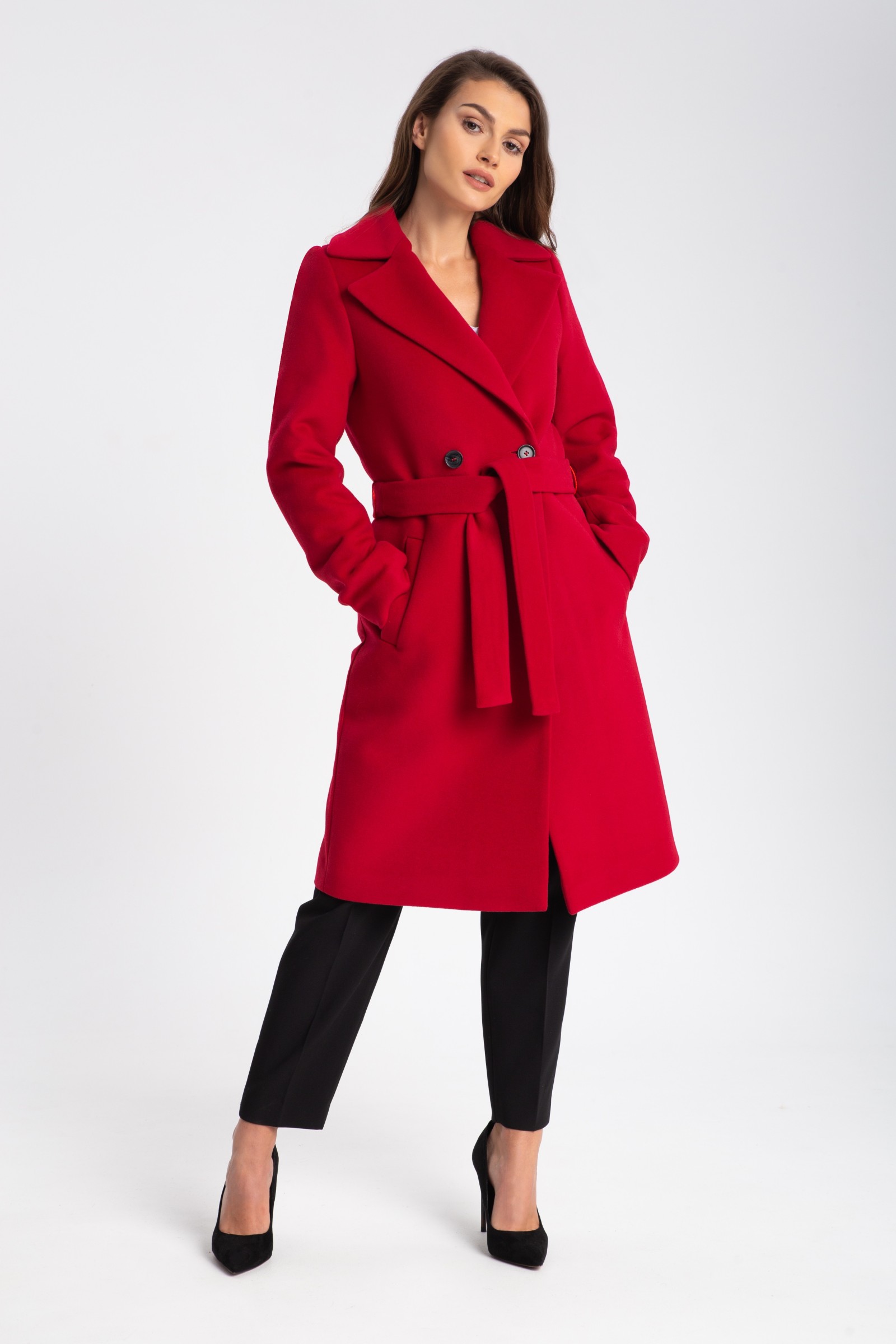 Elegancki, Długi Płaszcz Damski