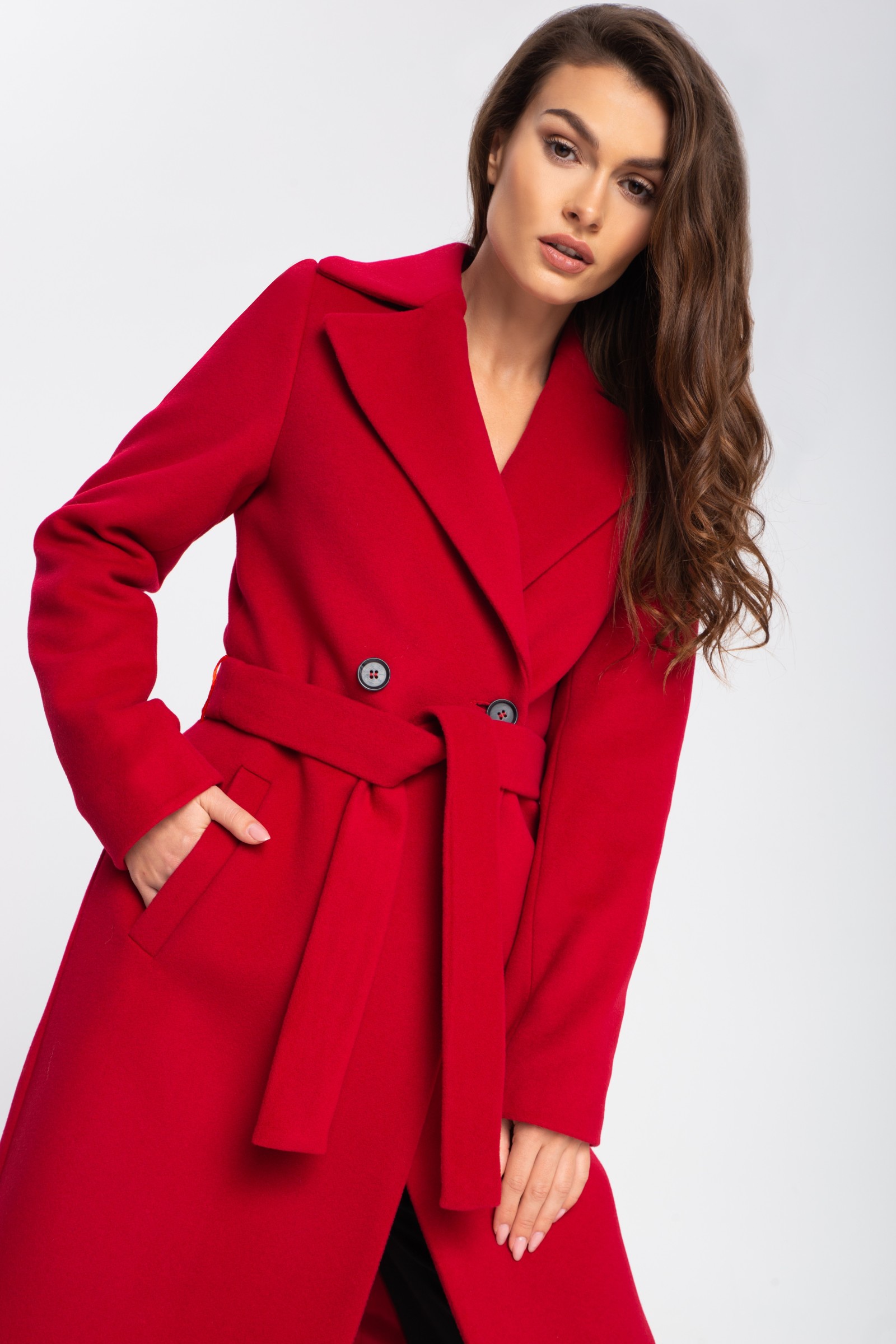 Elegancki, Długi Płaszcz Damski