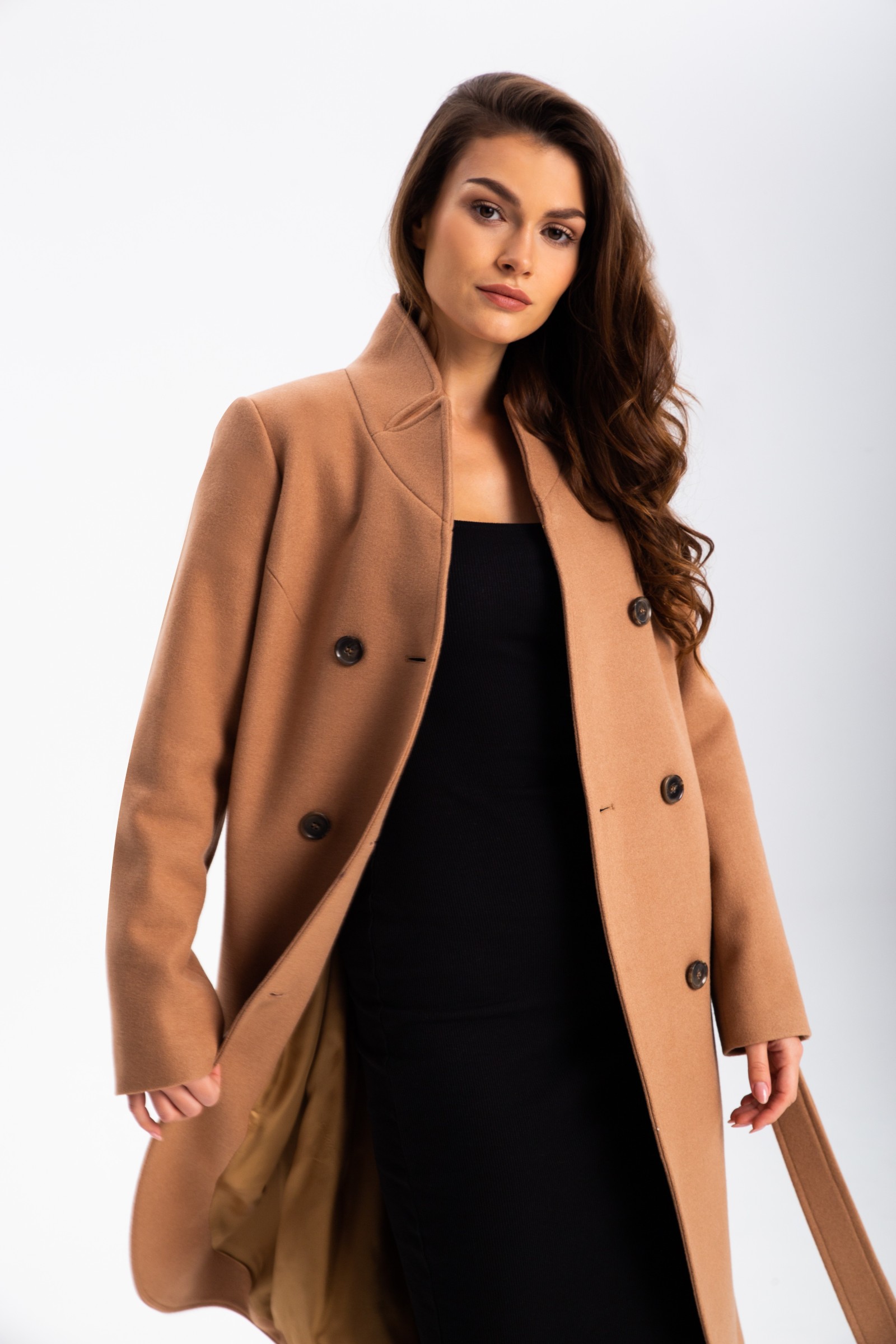 Elegancki, Długi Płaszcz Damski