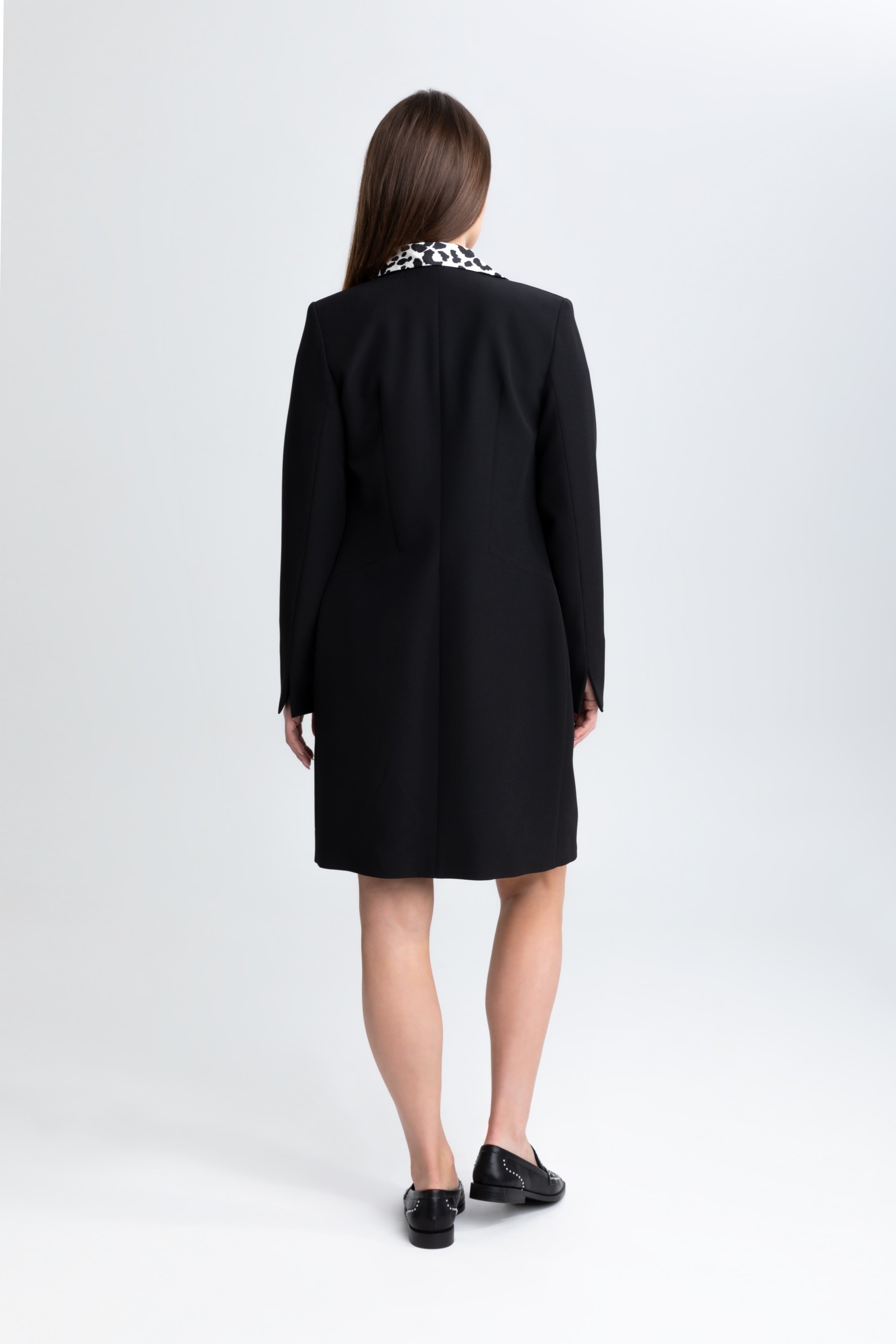 Elegancki płaszcz na 1 guzik m508 czarny Szulist