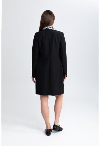 Elegancki płaszcz na 1 guzik m508 czarny Szulist