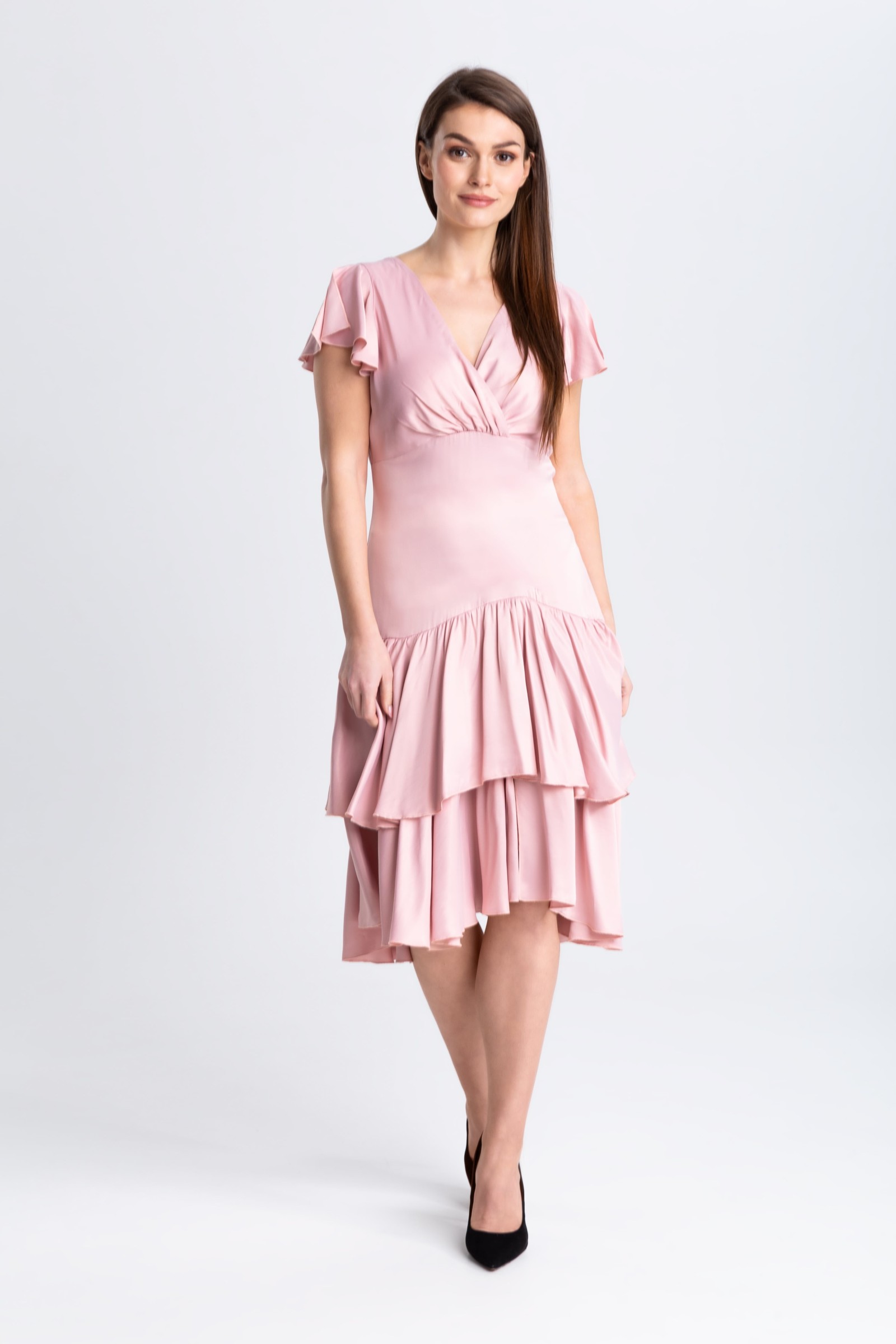 Kobieca, zwiewna sukienka z falbanami m970 Szulist